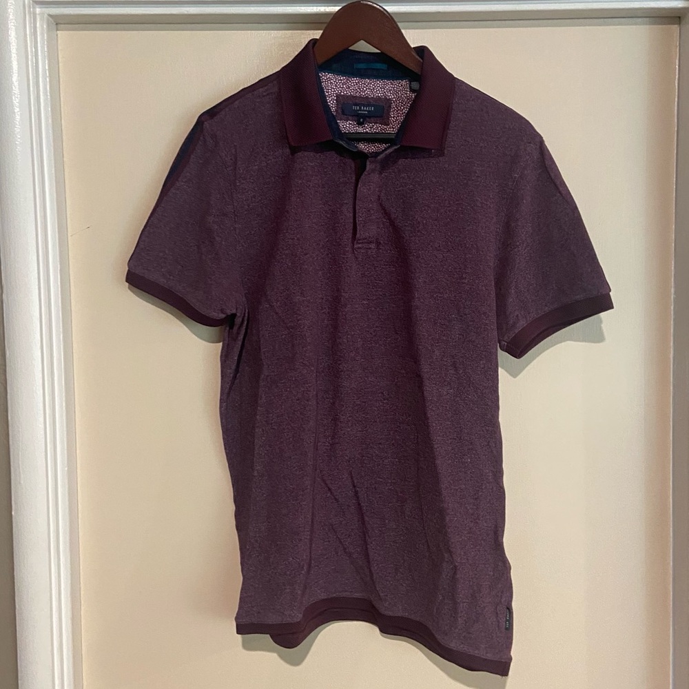 Ted Baker Maroon Cotton Polo